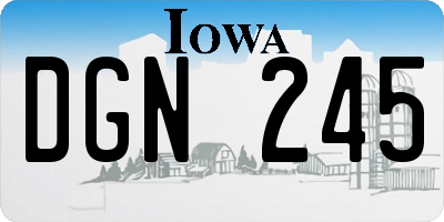 IA license plate DGN245