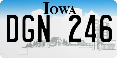 IA license plate DGN246