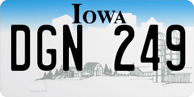 IA license plate DGN249