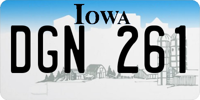 IA license plate DGN261