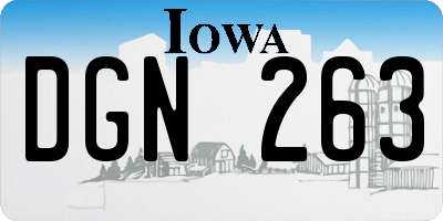 IA license plate DGN263