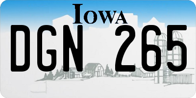 IA license plate DGN265