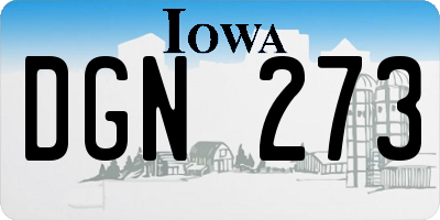 IA license plate DGN273