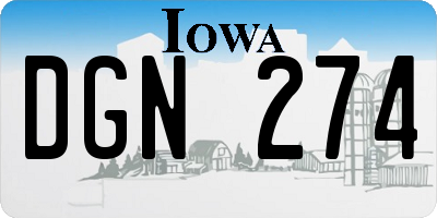 IA license plate DGN274