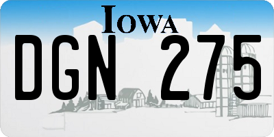 IA license plate DGN275