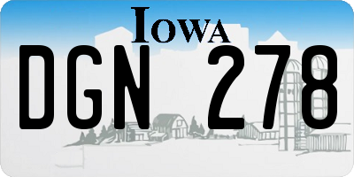IA license plate DGN278