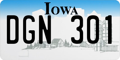 IA license plate DGN301