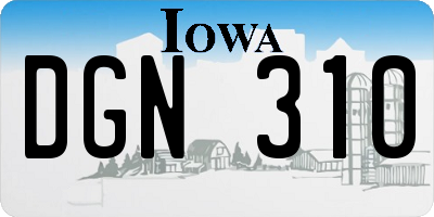 IA license plate DGN310