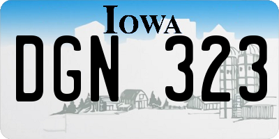 IA license plate DGN323