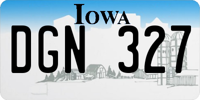 IA license plate DGN327