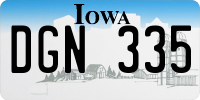 IA license plate DGN335