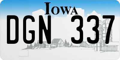IA license plate DGN337