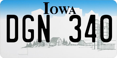 IA license plate DGN340