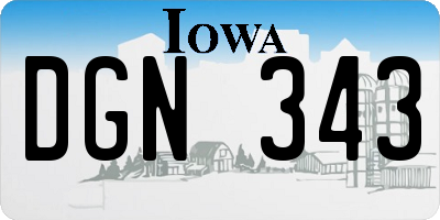 IA license plate DGN343