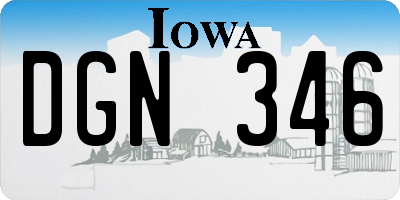 IA license plate DGN346
