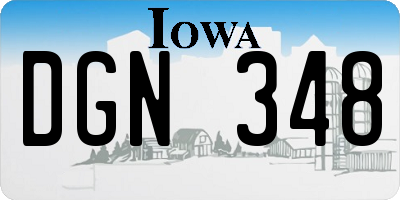 IA license plate DGN348