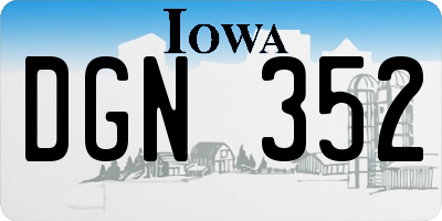 IA license plate DGN352