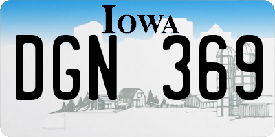 IA license plate DGN369