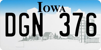 IA license plate DGN376