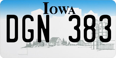 IA license plate DGN383