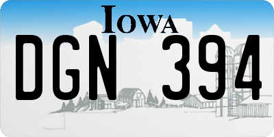 IA license plate DGN394