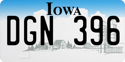 IA license plate DGN396