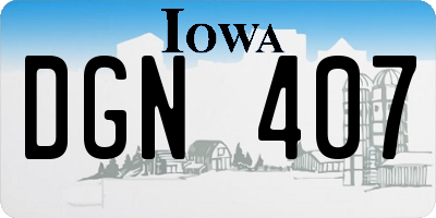 IA license plate DGN407