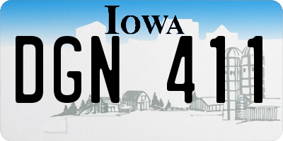 IA license plate DGN411