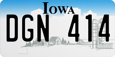 IA license plate DGN414