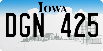 IA license plate DGN425
