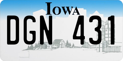 IA license plate DGN431
