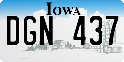 IA license plate DGN437