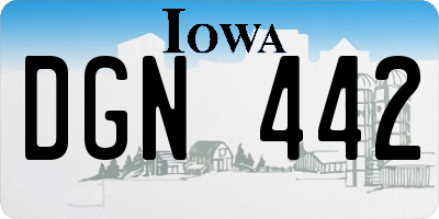 IA license plate DGN442