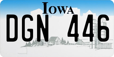 IA license plate DGN446