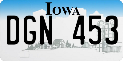 IA license plate DGN453