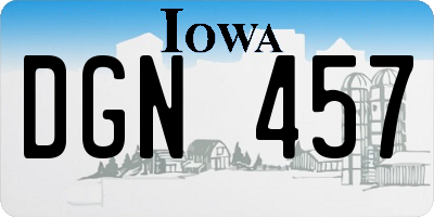IA license plate DGN457