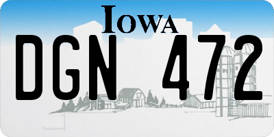 IA license plate DGN472