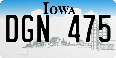 IA license plate DGN475