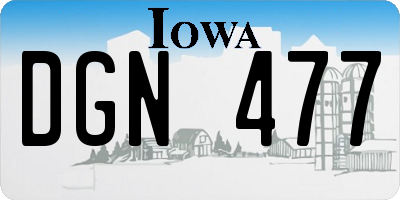IA license plate DGN477