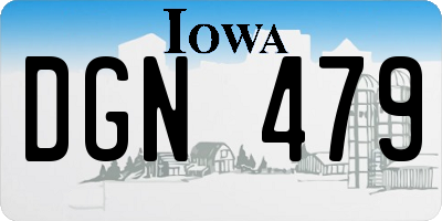 IA license plate DGN479