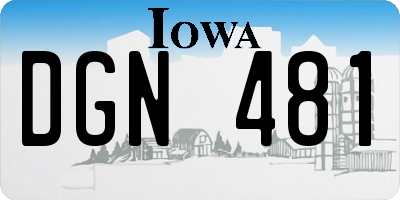 IA license plate DGN481