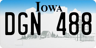 IA license plate DGN488