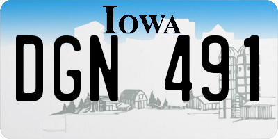 IA license plate DGN491