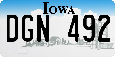 IA license plate DGN492