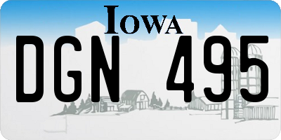 IA license plate DGN495