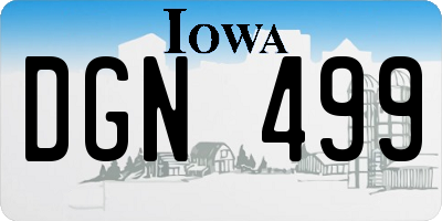 IA license plate DGN499