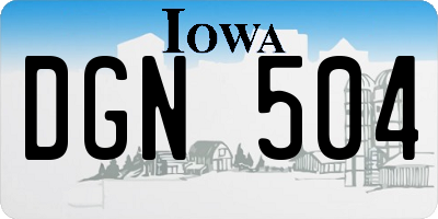 IA license plate DGN504