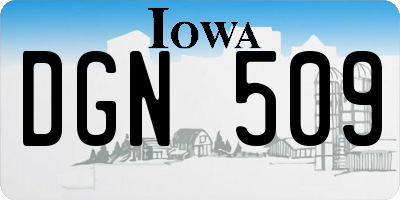 IA license plate DGN509