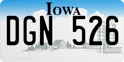 IA license plate DGN526