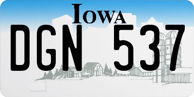IA license plate DGN537